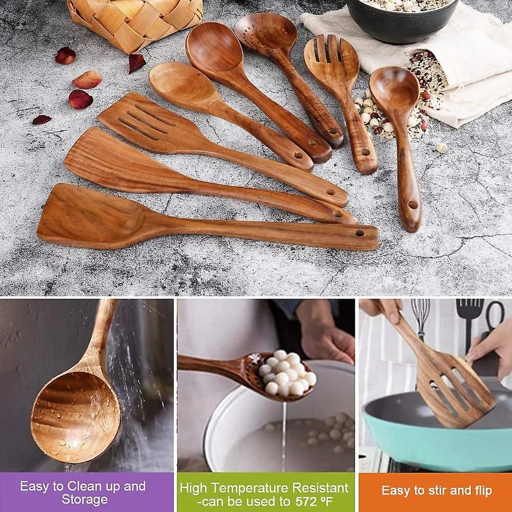 Wooden Spoons For Cookingnonstick Kitchen Utensil Setwooden Spoons Cooking Ute
