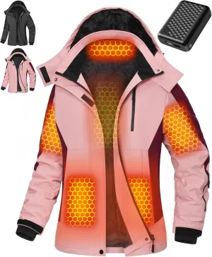Wulcea Graphene Heated Jacket For Women 12V 18400mAh Fast Charge With Large Capacity