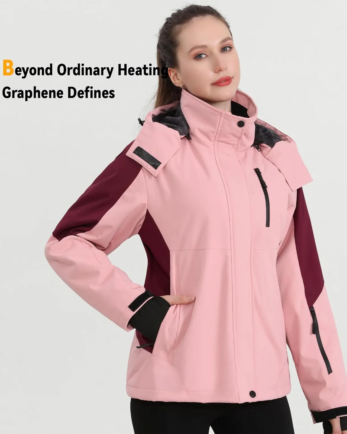 Wulcea Graphene Heated Jacket For Women 12V 18400mAh Fast Charge With Large Capacity