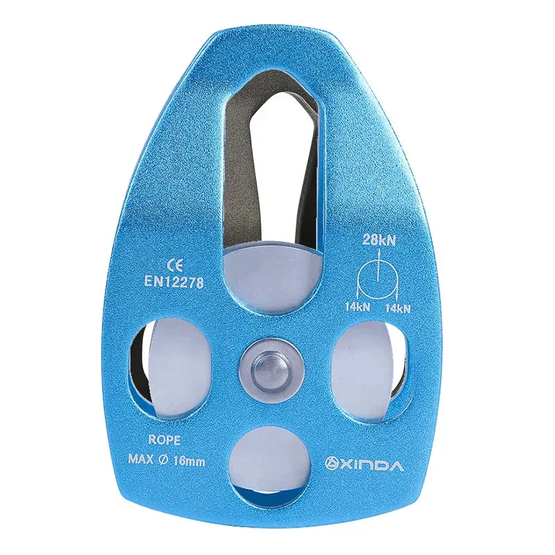 XINDA Professional  Pulley Gear Mountaineering Rock Climbing Rescue High Altitude Carriage Rescue Pulley Sheave with Swing Plate