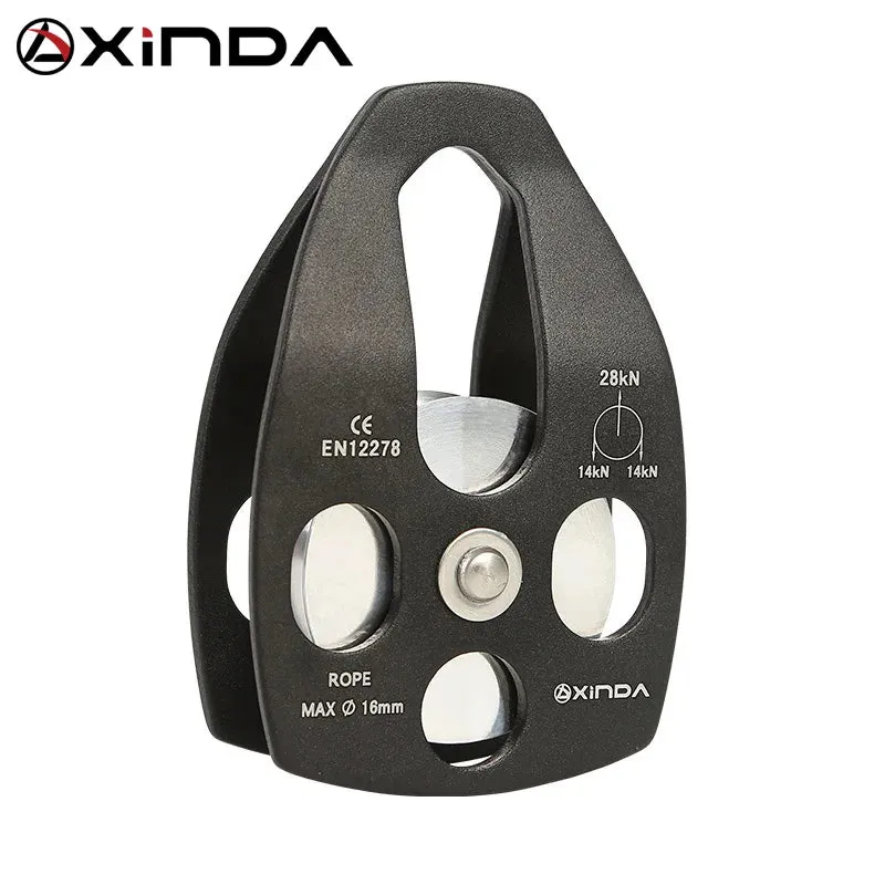 XINDA Professional  Pulley Gear Mountaineering Rock Climbing Rescue High Altitude Carriage Rescue Pulley Sheave with Swing Plate