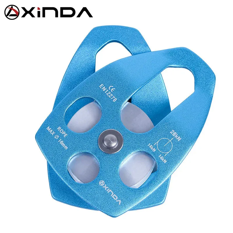 XINDA Professional  Pulley Gear Mountaineering Rock Climbing Rescue High Altitude Carriage Rescue Pulley Sheave with Swing Plate