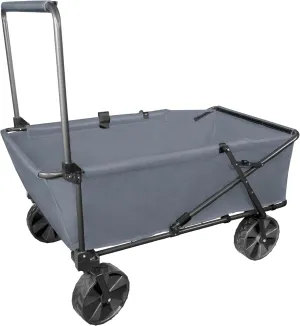 Zenithen Foldable Jumbo Folding Portable Wagon with X-Large All Terrain Wheels, Perfect for Camping, Beach Days, Picnics, Outdoor Recreation and Traveling, Grey