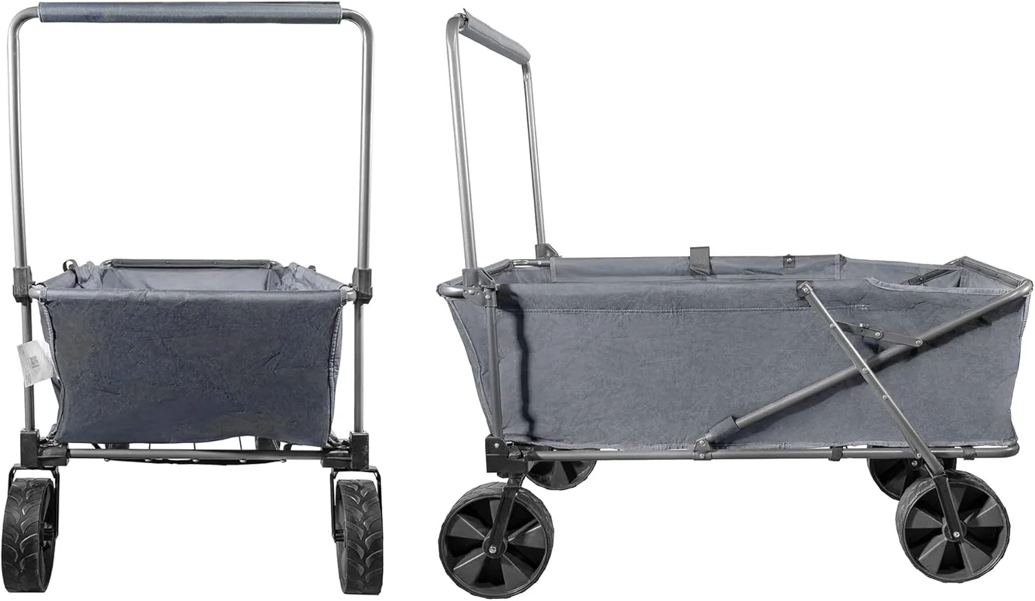 Zenithen Foldable Jumbo Folding Portable Wagon with X-Large All Terrain Wheels, Perfect for Camping, Beach Days, Picnics, Outdoor Recreation and Traveling, Grey
