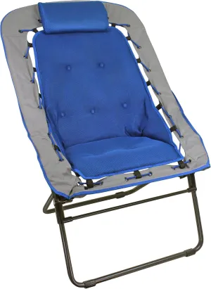 Zenithen Foldable Rectangular Air Mesh Indoor Outdoor Bungee Chair, Perfect for Dorm Rooms, Movie Nights, Bedrooms, Reading, Gaming, Journaling, Relaxing, Blue/Grey (Pack of 1)