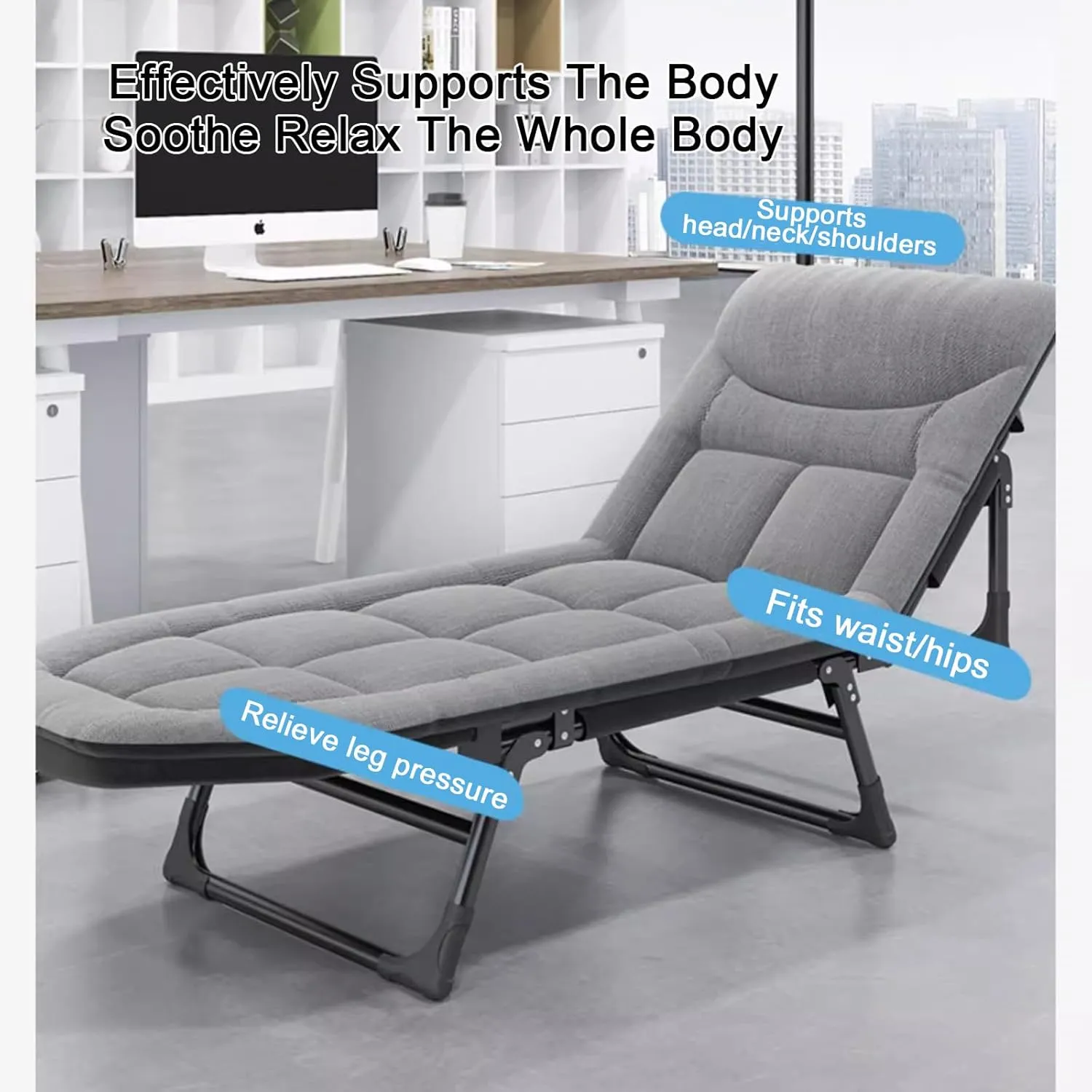 ZTGL G, Folding Camping Cot for Adults, Portable Foldable Camping Lounge Chair, Adjustable 6-Position Folding Cot, Patio Chaise Lounges, Sunbathing Lounge Chairs